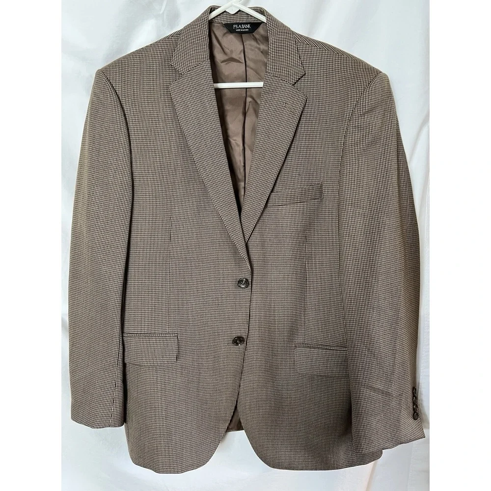 Jos A Banks Brown and Tan Suit Jacket/ Sport Coat Men's Reg 42